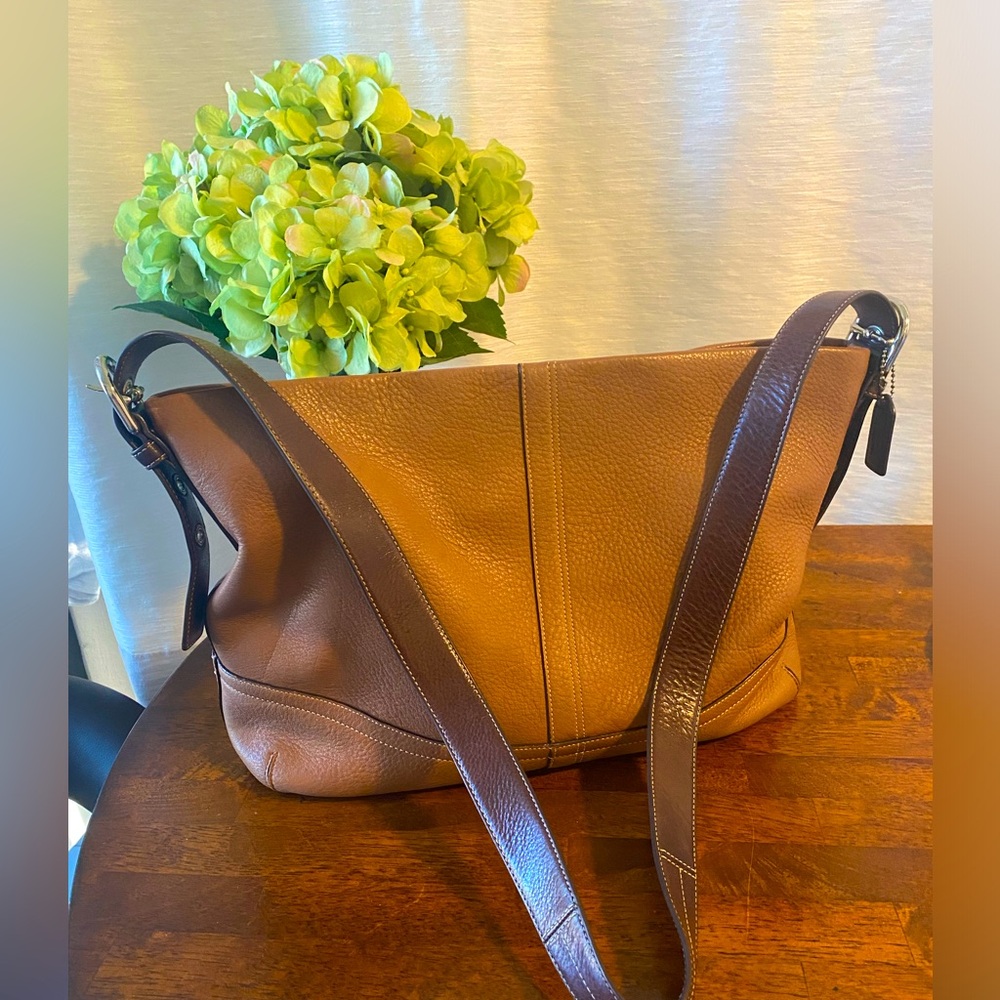 Coach Two-Tone Leather Shoulder Bag